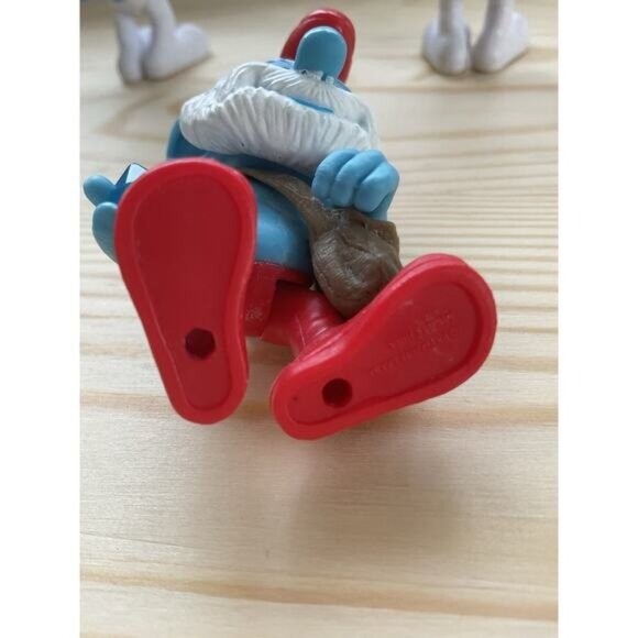 Vintage Peyo Jakks Smurfs Figures Papa Grouchy Happy Smurf Cake Toppers - Picture 6 of 6